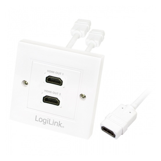 LogiLink AH0015 HDMI fali lemez 2x HDMI anya