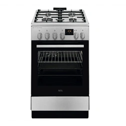 AEG CKB56490BM inox, szabadonálló, gáz, kombinált, főzőzóna: 4, sütő:58L, grill, tűzhely