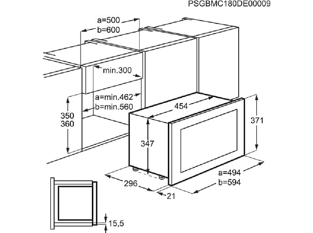 AEG MBB1756SEM 250W 17L fekete beépíthető mikrohullámú sütő