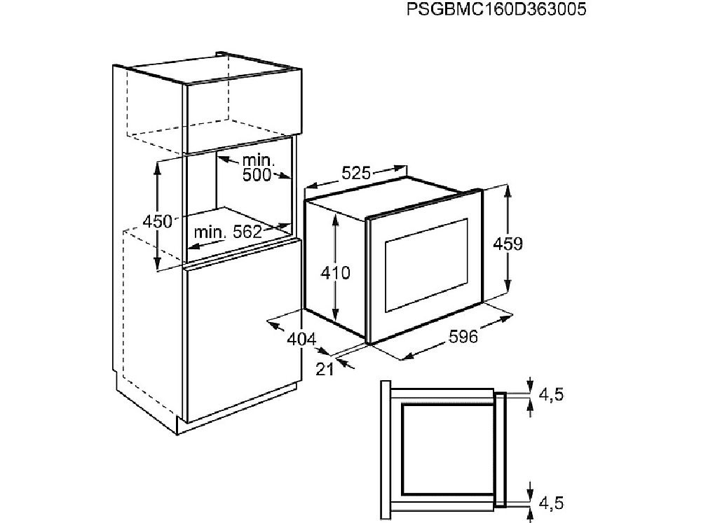 AEG MBE2658DEM 900W 25,37L fekete beépíthető mikrohullámú sütő