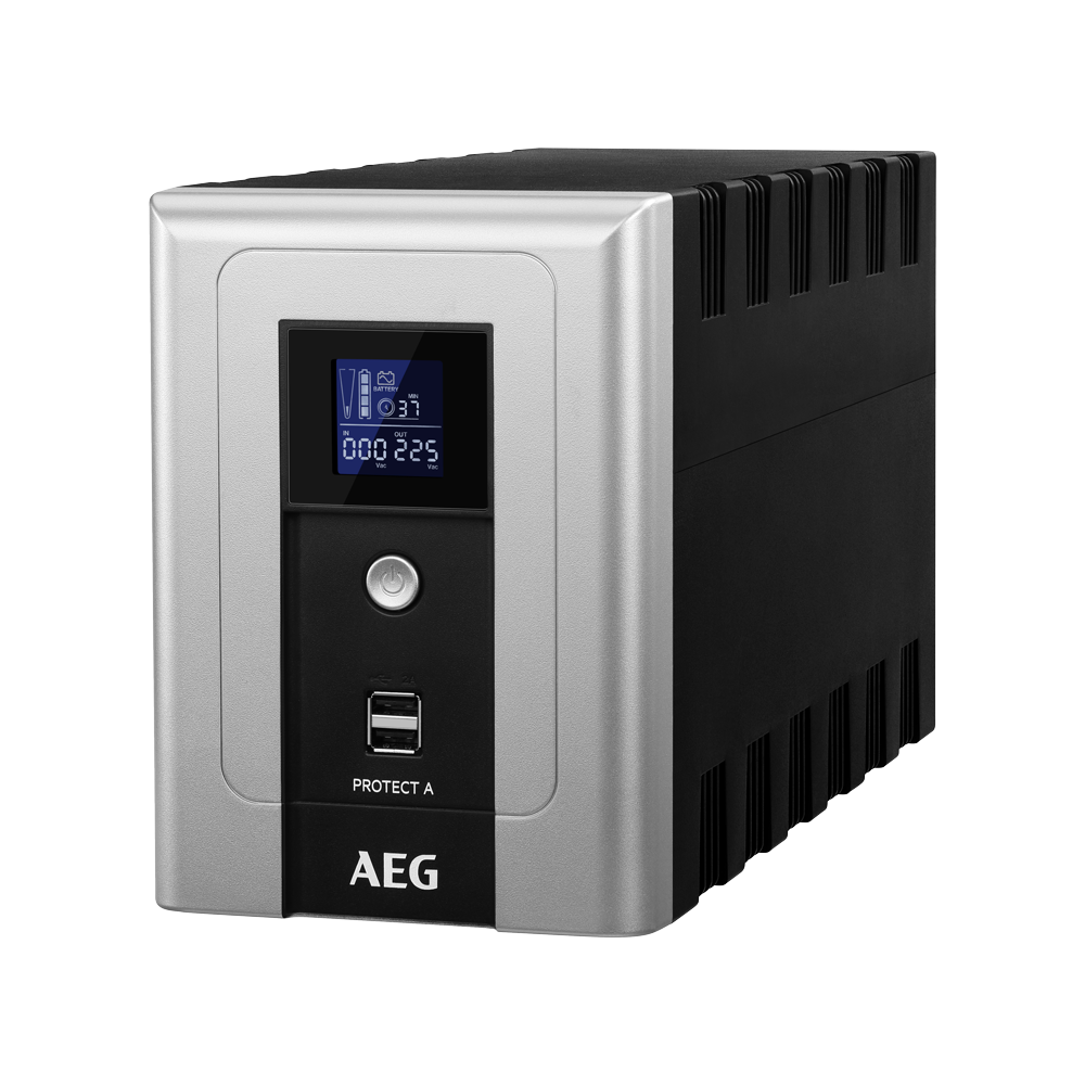 AEG Protect A 1600VA 6xIEC C13 VI line interaktív szünetmentes tápegység C13-Schuko adapterrel