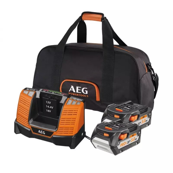 AEG SETLL1850SHD Pro HDS 18 V 5Ah táskával 2 db-os akkumulátor és töltő szett