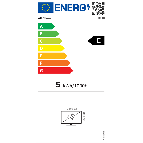 AG Neovo 10" TX-10 Meeting Room WXGA VA DP/VGA/HDMI/RJ45 fekete érintőképernyős monitor