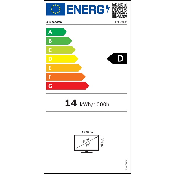 AG Neovo 23,8" LH-2403 FHD IPS VGA/HDMI/DP LED monitor