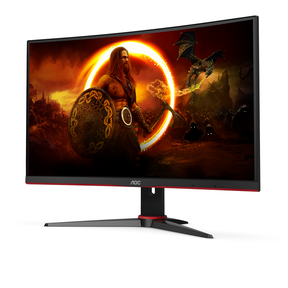 AOC 23,8" C24G2AE/BK FHD VA 165Hz VGA/HDMI/DP gamer ívelt monitor