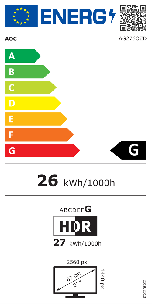 AOC 27" AG276QZDWLED QHD HDMI/DP/USB monitor
