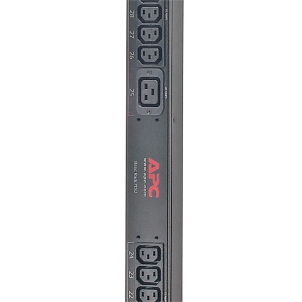 APC AP7598 Rack PDU, Basic, 0U, 12.5kW, 208V, (30)C13, (6)C19, 10` Cord