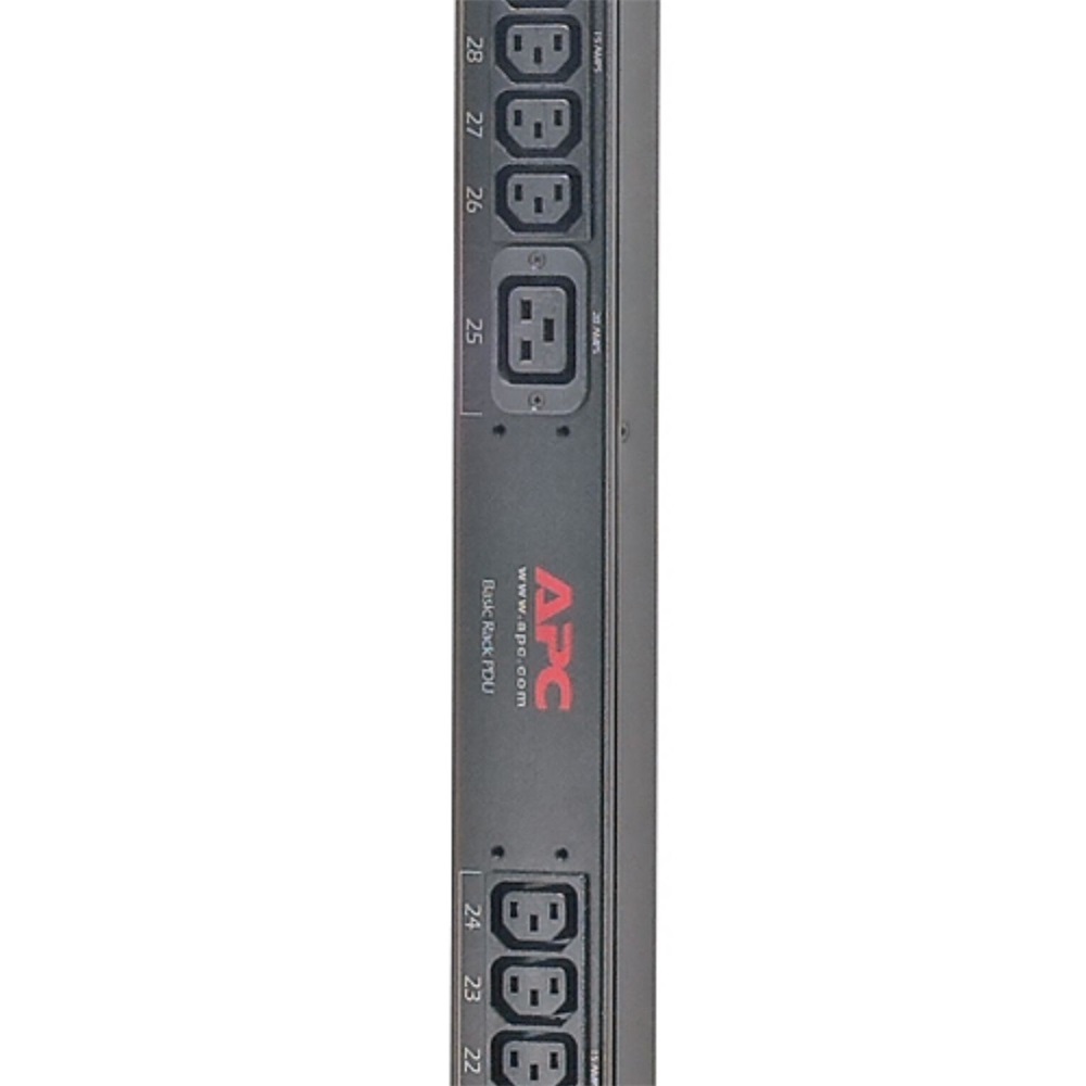 APC AP7598 Rack PDU, Basic, 0U, 12.5kW, 208V, (30)C13, (6)C19, 10` Cord