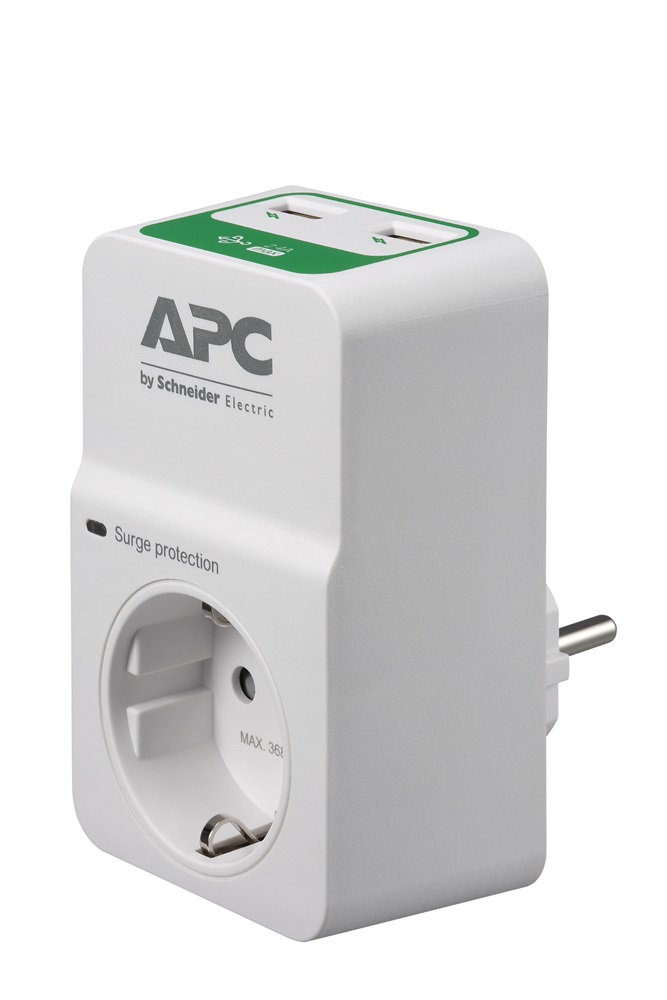 APC PM1WU2-GR SURGE PROTECTOR túlfeszültségvédő 2 USB csatlakozóval