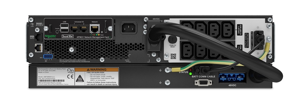 APC Smart-UPS SRT lítiumionos 1000VA RM 230V szünetmentes tápegység hálózati kártyával