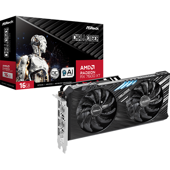 ASRock Radeon RX 7600 XT Challenger AMD 16GB GDDR6 128bit PCIe videókártya