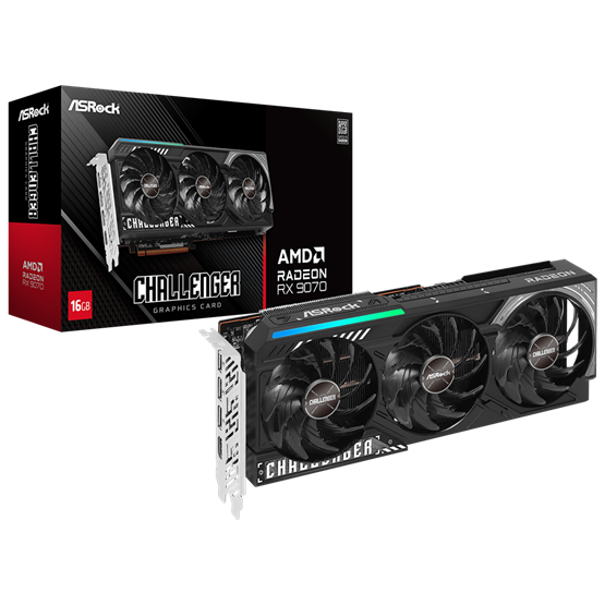ASRock Radeon RX 9070 Challenger AMD 16GB DDR6 256bit PCIe videókártya