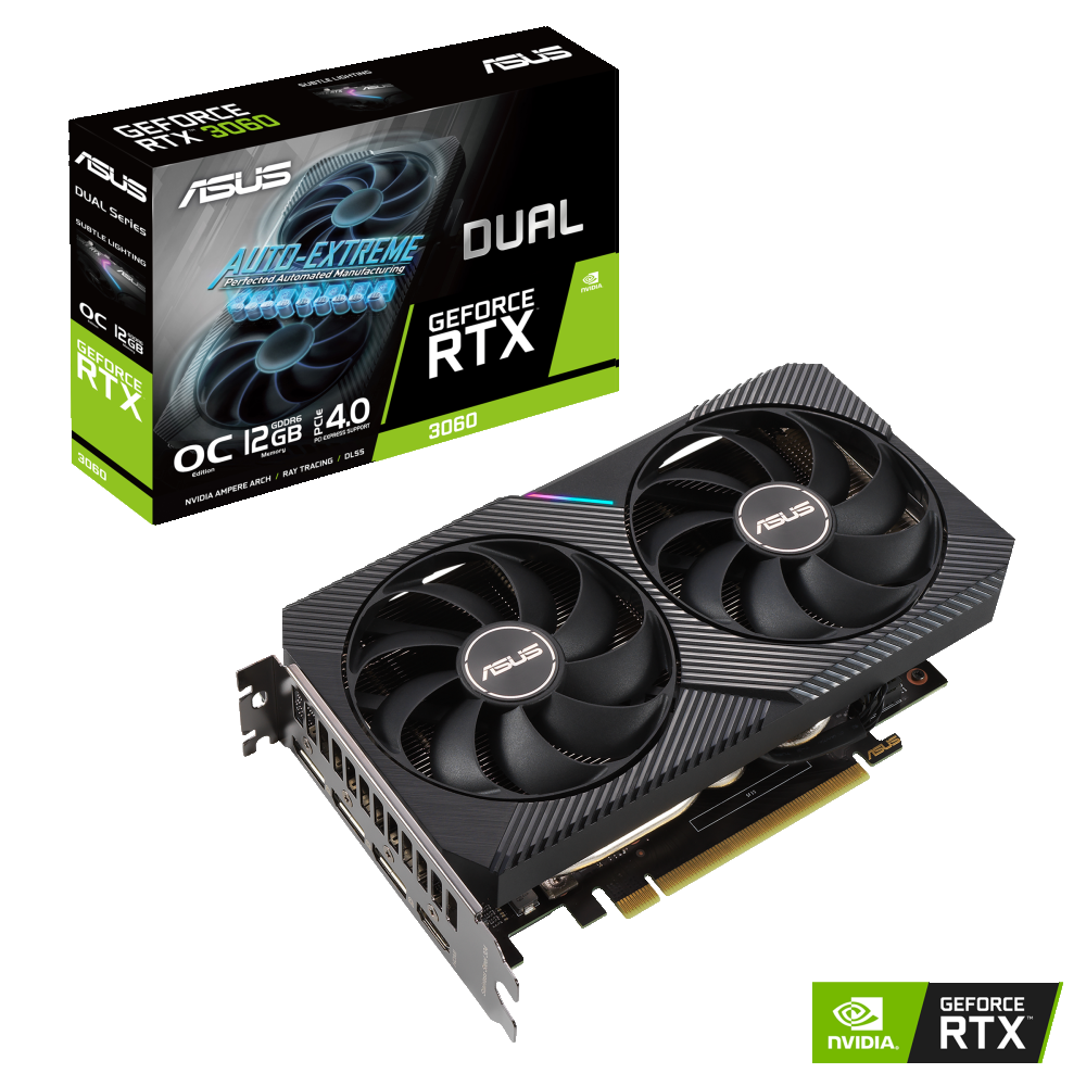 ASUS DUAL-RTX3060-O12G nVidia 12GB GDDR6 192bit PCIe videokártya
