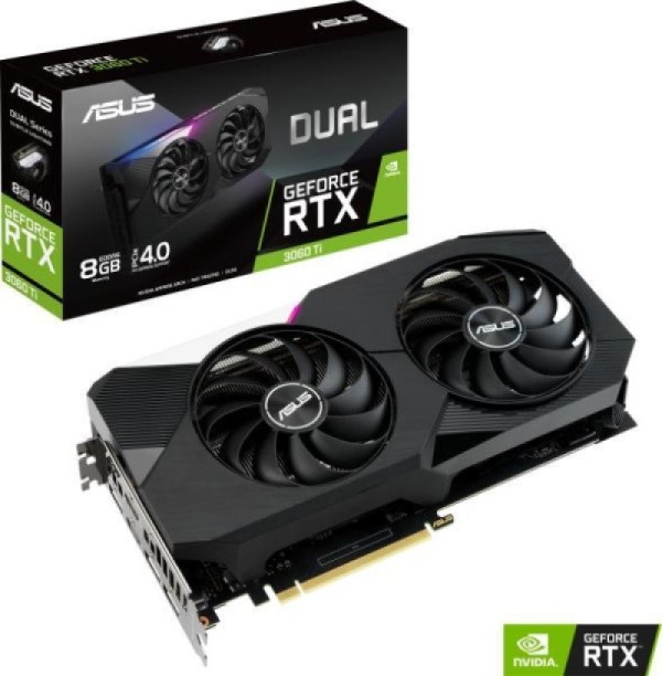 ASUS DUAL-RTX3060TI-8G nVidia 8GB GDDR6 256bit PCIe videokártya
