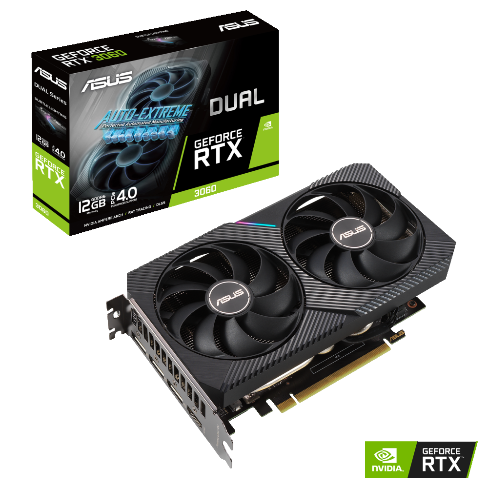 ASUS DUAL-RTX3060-12G nVidia 12GB GDDR6 192bit PCIe videokártya
