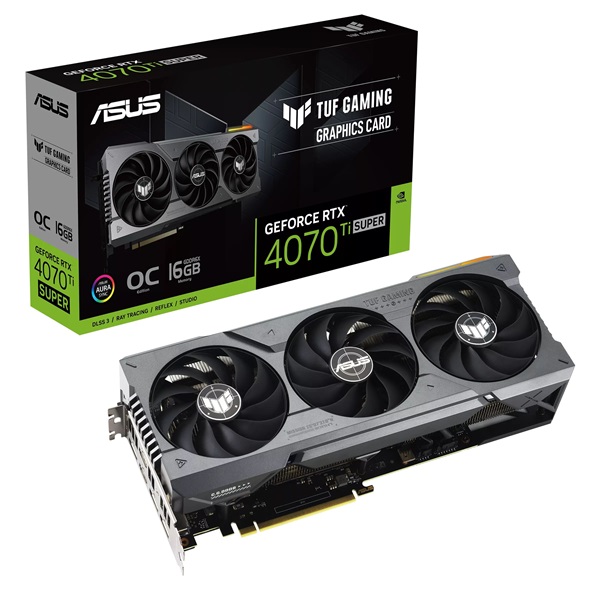 ASUS GeForce RTX 4070 Ti SUPER TUF Gaming nVidia 16GB GDDR6X 256bit PCIe videókártya