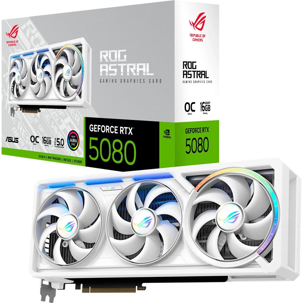 ASUS GeForce RTX 5080 ROG Astral nVidia 16GB GDDR7 256bit PCIe White videókártya