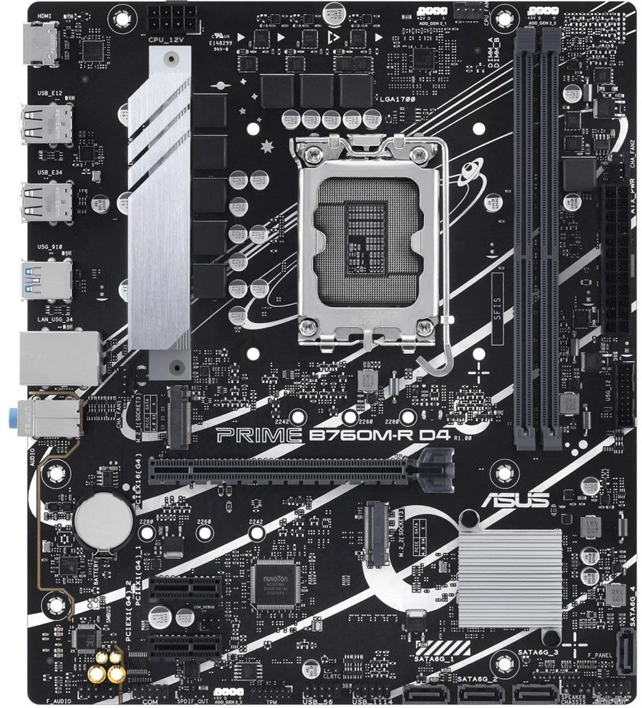 ASUS PRIME B760M-R D4 Intel B760 LGA1700 mATX alaplap