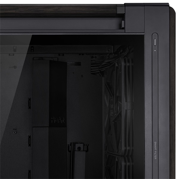 ASUS ProArt PA602 Wood TG fekete (táp nélküli) ablakos EATX ház
