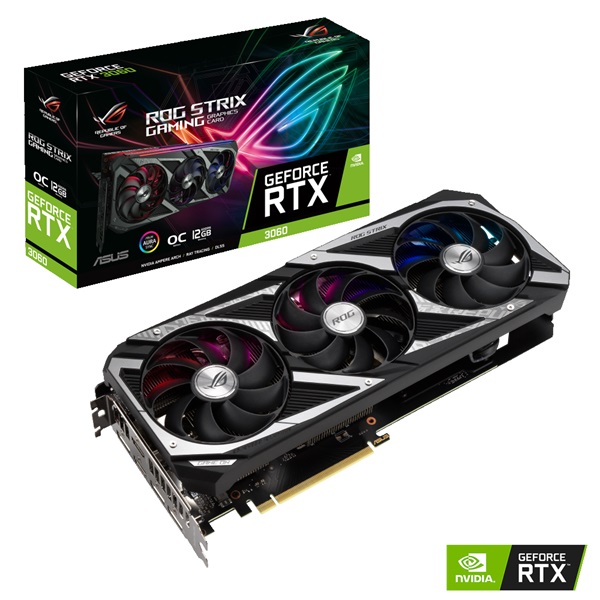 ASUS ROG-STRIX-RTX3060-O12G-V2-GAMING nVidia 12GB GDDR6 192bit PCIe videokártya