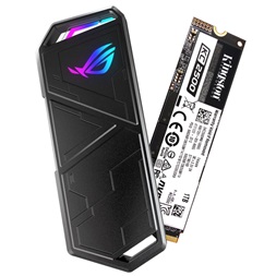 ASUS ROG Strix Arion USB 3.2 fekete külső SSD ház + Kingston 1TB NVMe KC2500 SSD