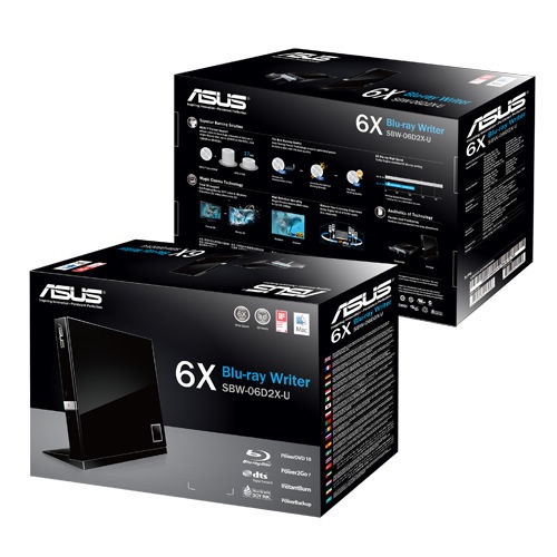 ASUS SBW-06D2X-U/BLK/G/AS dobozos fekete 3D BluRay író