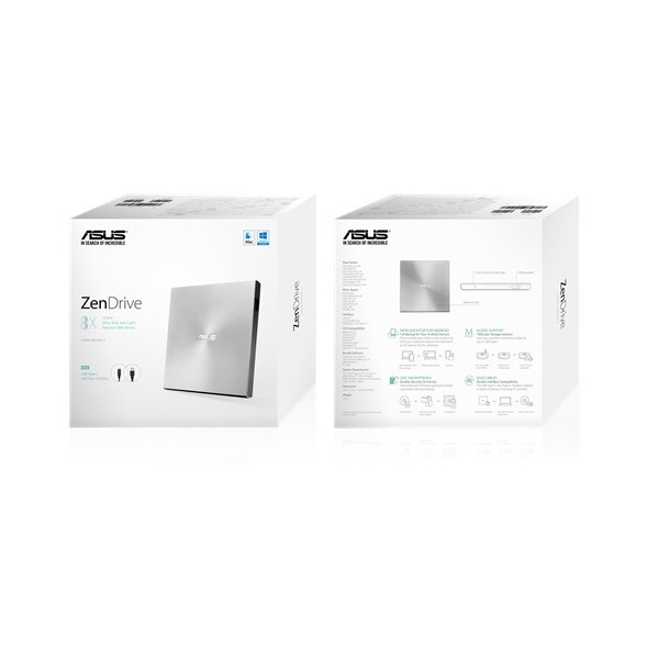 ASUS SDRW-08U9M-U/SIL/G/AS USB ezüst DVD író