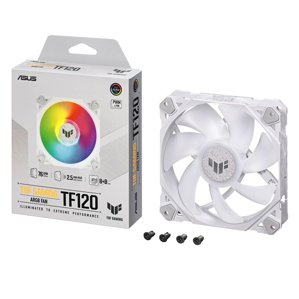 ASUS TUF Gaming TF120 120mm PWM ARGB fehér ventilátor