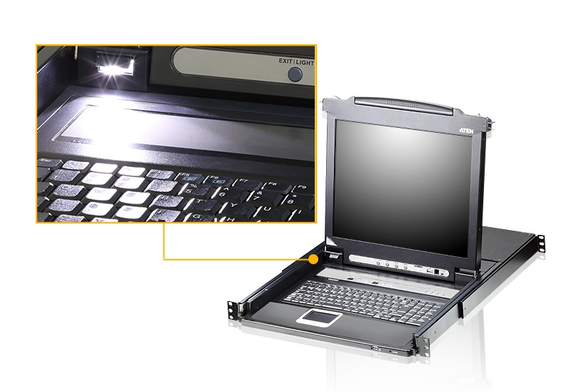 ATEN CL5708M-ATA-AG LCD 17" KVM Konzol  + 8PC Switch