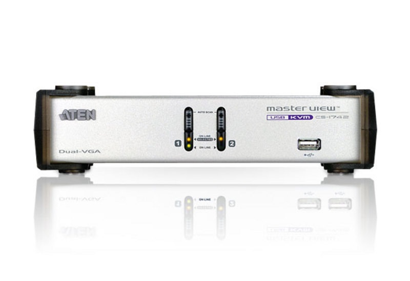 ATEN CS1742C-AT 2PC USB VGA Dual-View + Audio KVM Switch