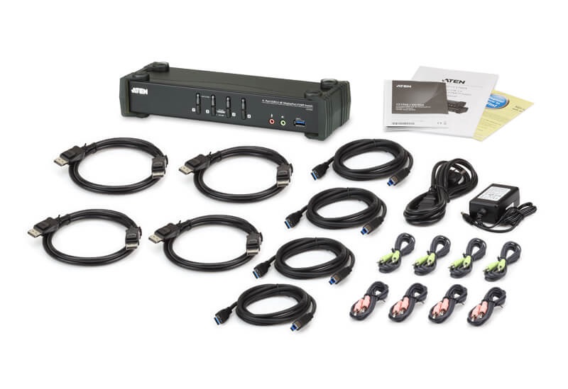 ATEN CS1924-AT-G 2PC USB DisplayPort 4K + Audio KVM Switch