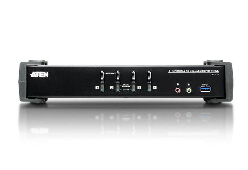 ATEN CS1924-AT-G 2PC USB DisplayPort 4K + Audio KVM Switch