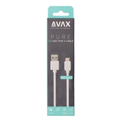 Avax CB103W Pure 1m 2,1A USB A-Type-C fehér adat- és töltőkábel
