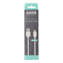 Avax CB123W Pure 2m 2,1A USB A-Type-C fehér adat- és töltőkábel