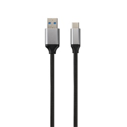 Avax CB301G Steely 1,5m 3A USB A-Type-C gyorstöltő sodorszálas acélszürke adat- és töltőkábel