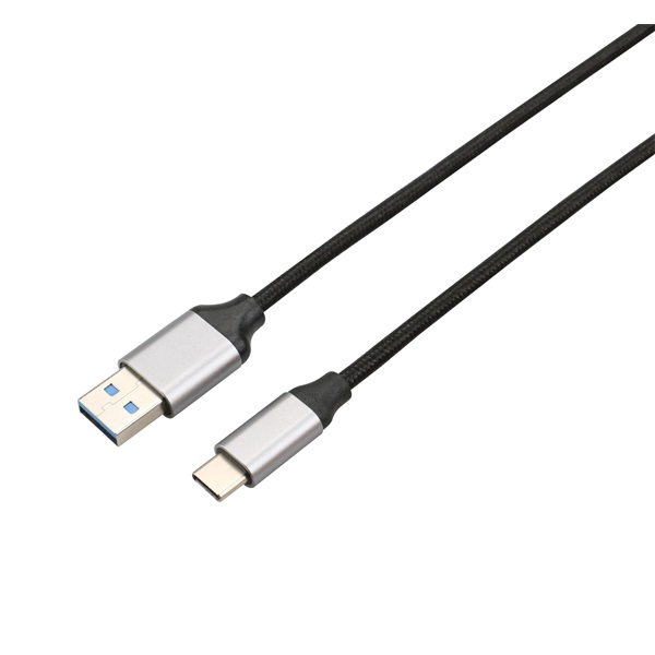 Avax CB301G Steely 1,5m 3A USB A-Type-C gyorstöltő sodorszálas acélszürke adat- és töltőkábel