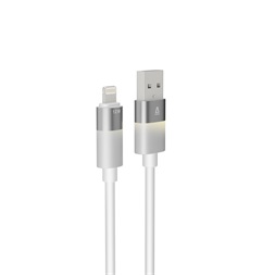 AVAX CB310 GLOWY 1m USB-A - Lightning fehér töltőkábel