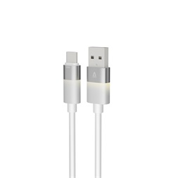 AVAX CB313 GLOWY 2m 18W USB-A - USB-C fehér gyorstöltő kábel
