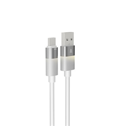 AVAX CB313 GLOWY 2m 18W USB-A - USB-C fehér gyorstöltő kábel