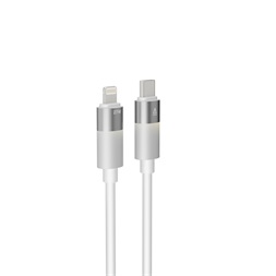 AVAX CB314 GLOWY 1m 27W USB-C - Lightning fehér gyorstöltő kábel