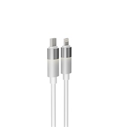 AVAX CB314 GLOWY 1m 27W USB-C - Lightning fehér gyorstöltő kábel