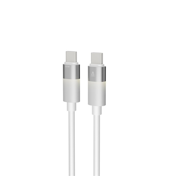 AVAX CB316 GLOWY 1m 60W USB-C fehér gyorstöltő kábel