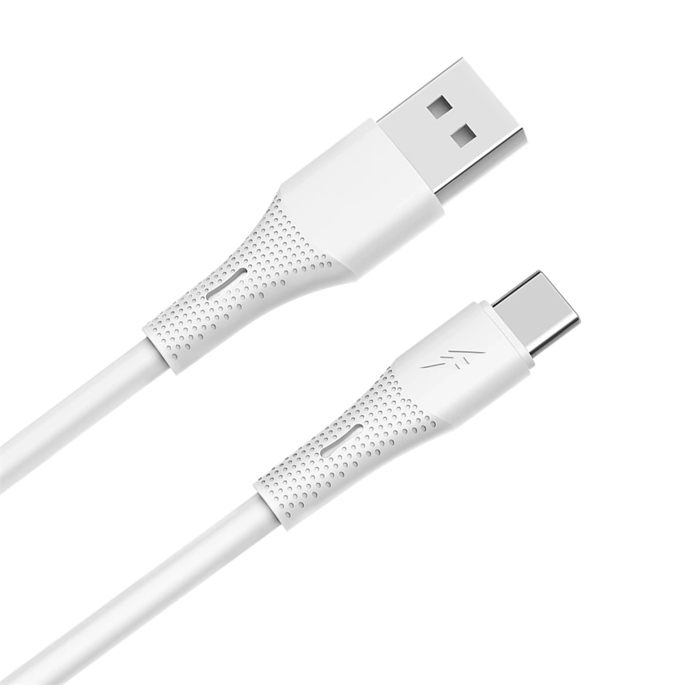 AVAX CB3301 18W USB-A – USB-C gyorstöltő szilikon kábel, 1.5 m, fehér