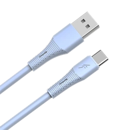 AVAX CB3302 18W USB-A – USB-C gyorstöltő szilikon kábel, 1.5 m, világoskék