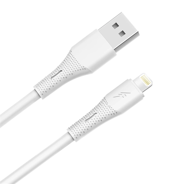 AVAX CB3304 USB-A – Lightning szilikon töltőkábel, 1.5 m, fehér
