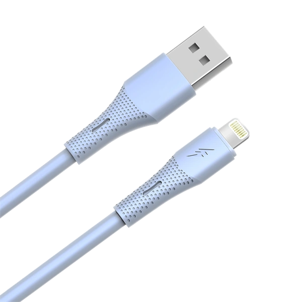 AVAX CB3305 USB-A – Lightning szilikon töltőkábel, 1.5 m, világoskék