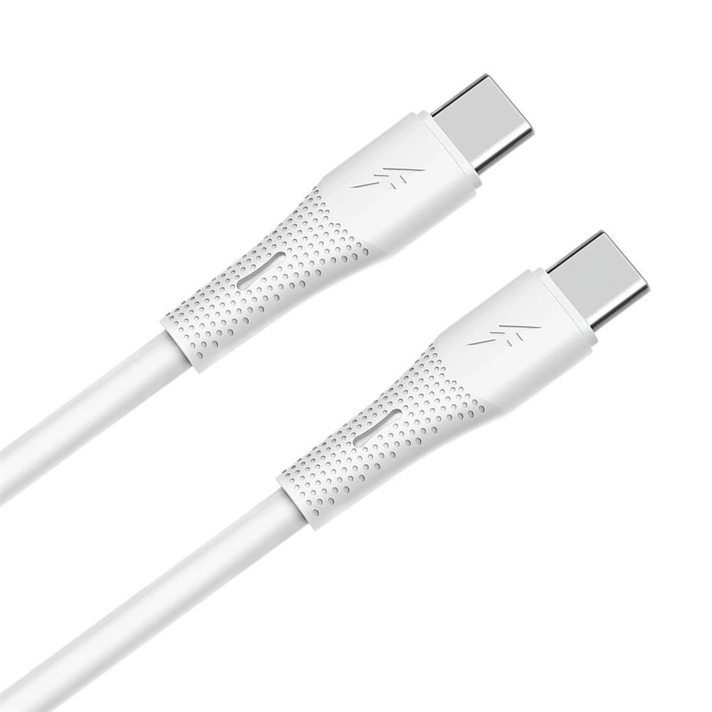 AVAX CB3307 60W USB-C gyorstöltő szilikon kábel, 1.5 m, fehér