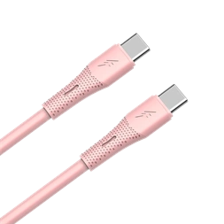 AVAX CB3309 60W USB-C gyorstöltő szilikon kábel, 1.5 m, rózsaszín