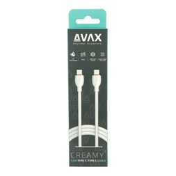 AVAX CB622 CREAMY+ Type C-Type C 60W, 1,5m fehér-rózsaarany gyorstöltő kábel