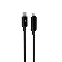 AVAX CB651 PULSEY 1m 27W USB-C - Lightning szürke fonott gyorstöltő LED kábel